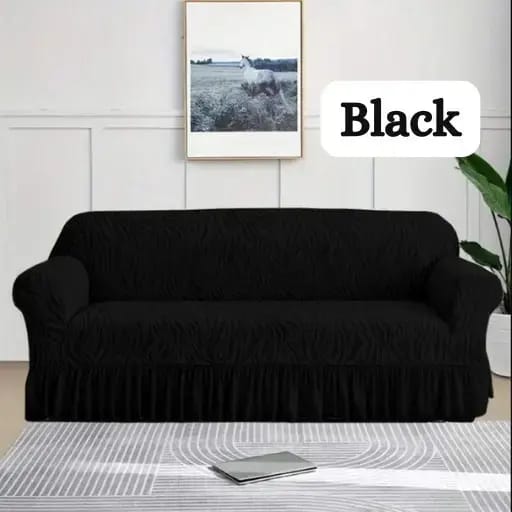 ZEBRA VELVET SOFA COVER (BLACK)