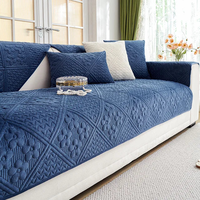 MAT ULTRASONIC SUPER SOFT SOFA COVERS BLUE