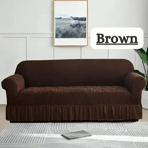 ZEBRA VELVET SOFA COVER (DARK BROWN)