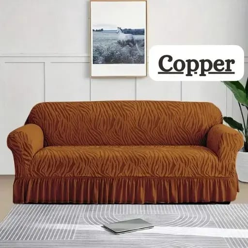 ZEBRA VELVET SOFA COVER (COPPER)