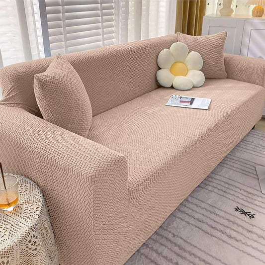 Jacquard Strips Sofa Cover -(MOUSE SKIN)