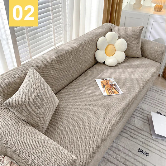 Jacquard Strips Sofa Cover -(Mouse Skin)